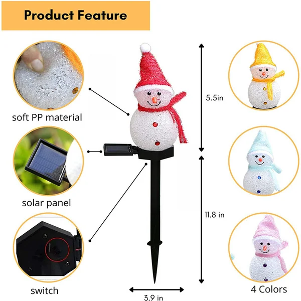 Waterproof solar snowman lamp