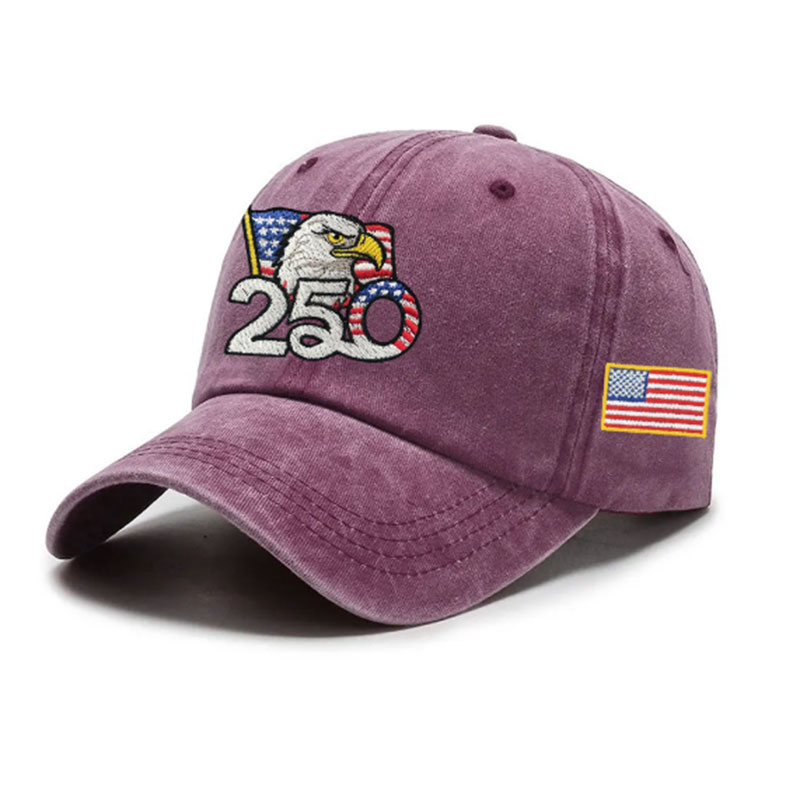 ✨✨250th Anniversary Washed Cap with Embroidered American Flag