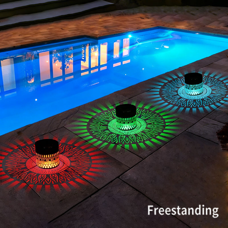 🌞 Solar Mandala Projection Light – Boho Outdoor Ambiance ✨