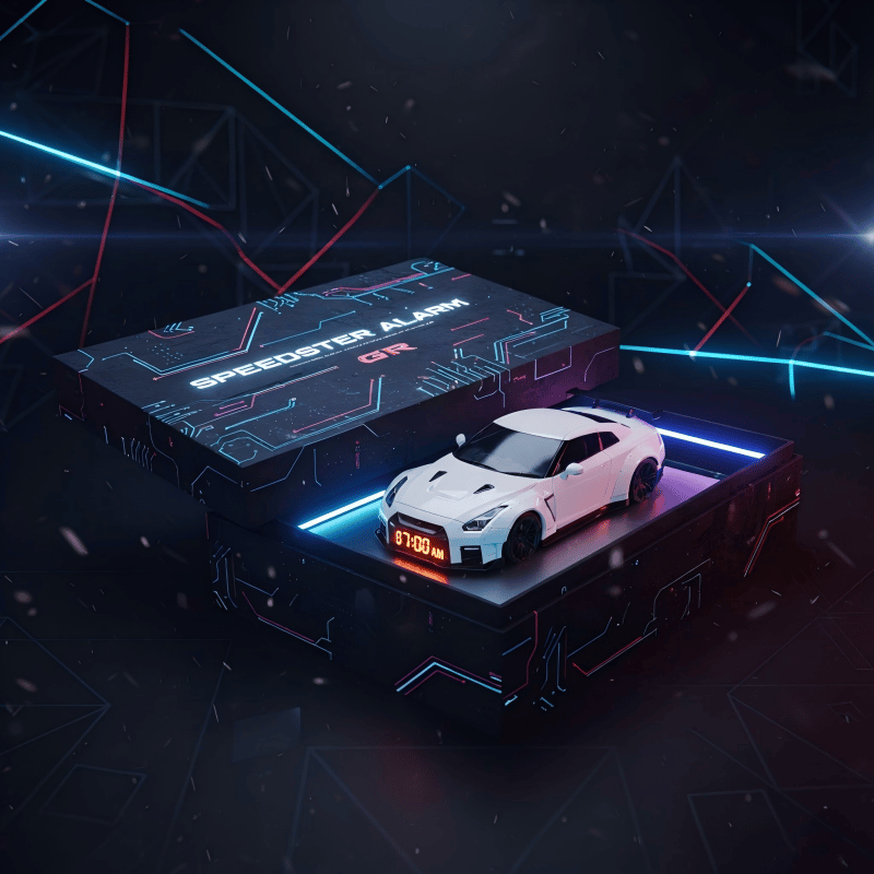 ⏰Hypercar Alarm Clock-🏎️Realistic Engine & Light Effects