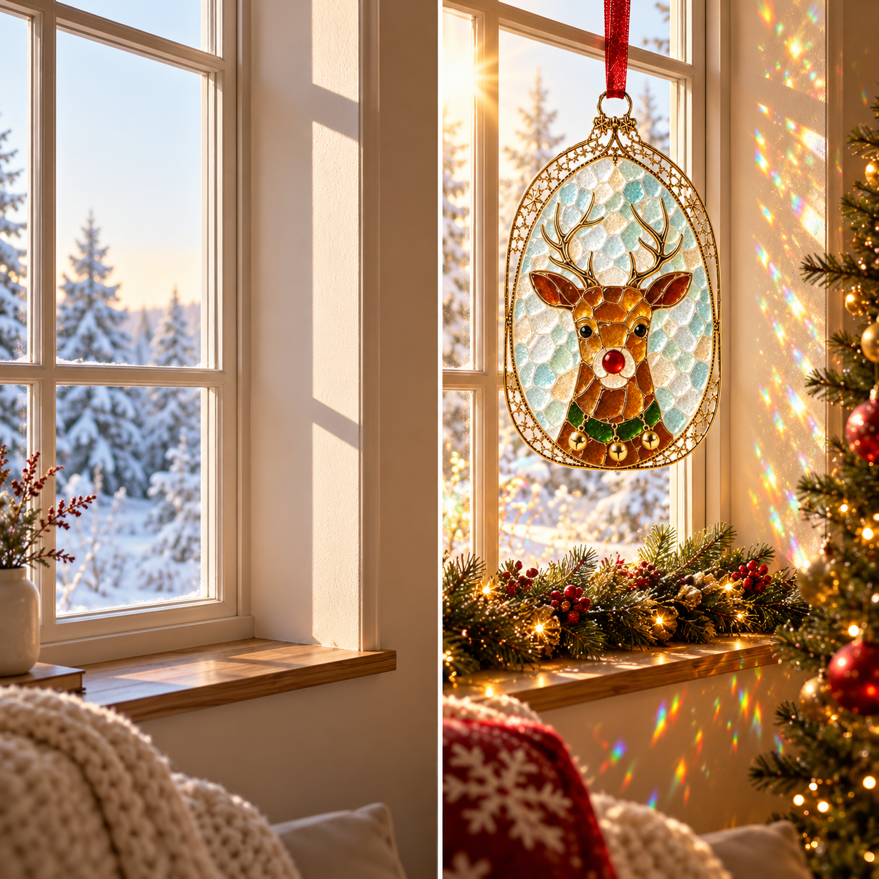 Christmas Stained Glass Window Ornament
