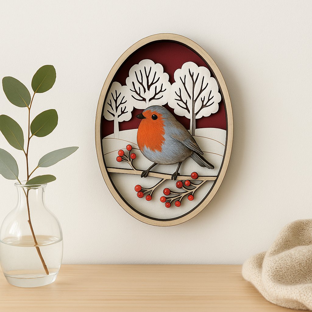 Handmade Wooden Art Bird Wall Decor