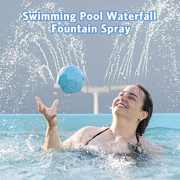 Solar Pool Fountain with Lights Dual Arc