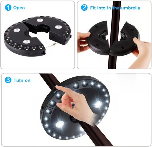 🔥Patio Umbrella Light 3 Brightness Modes Cordless 28 LED Lights-TAX FREE
