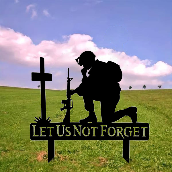 Independence Day Memorial Metal Garden Stake