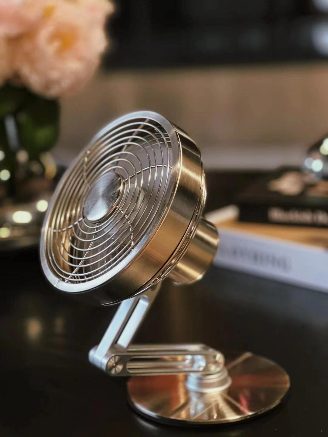 360 Degree Rotating Folding Metal Fan USB/Charging Office Desktop