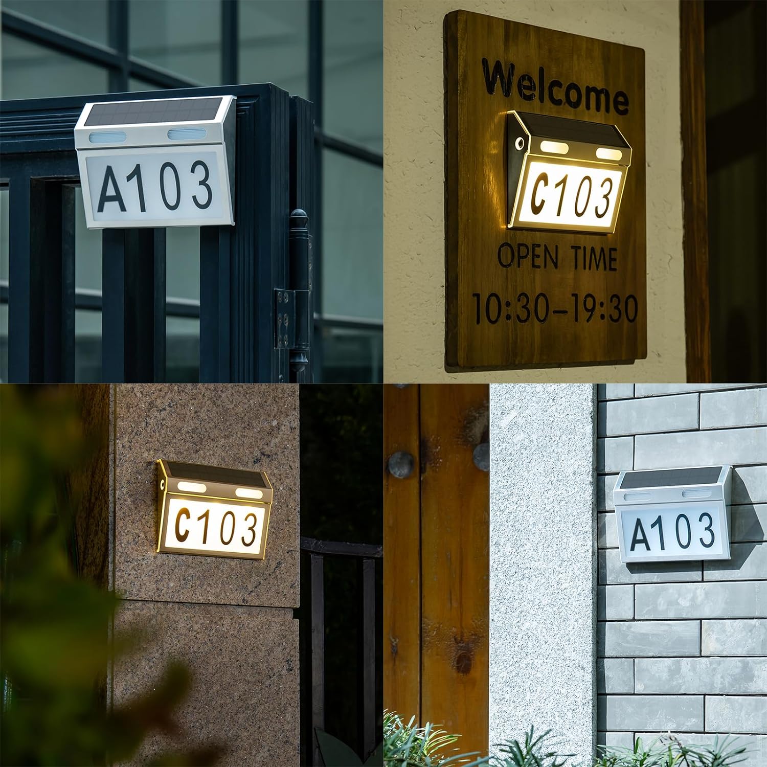 Solar Waterproof Sign Stainless Steel House Number