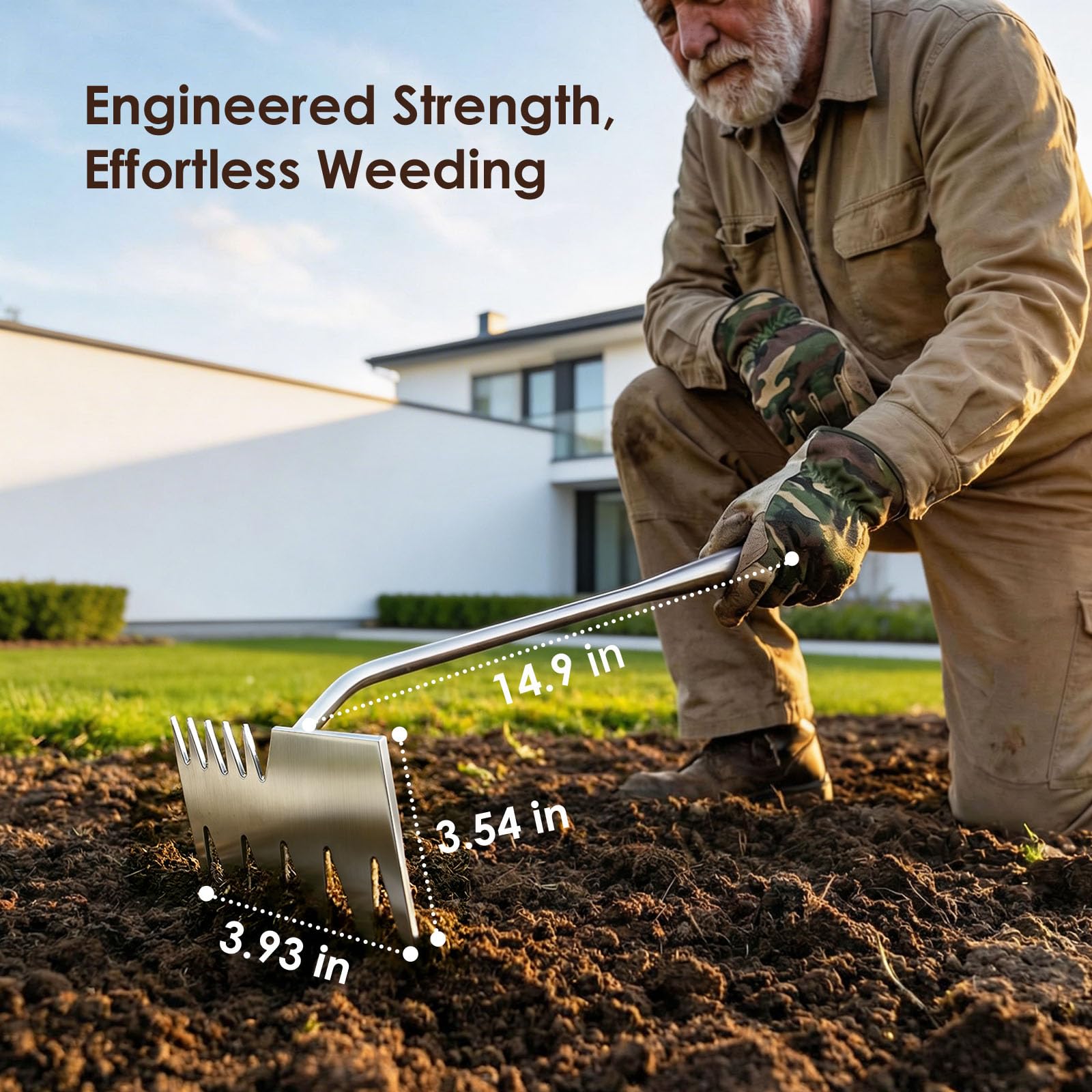 Stainless Steel Dual-Head Weeding Tool