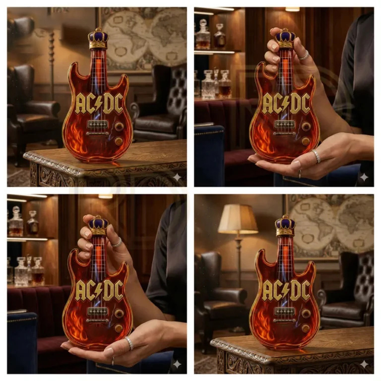 AC/DC Rock Guitar Whiskey Bottle