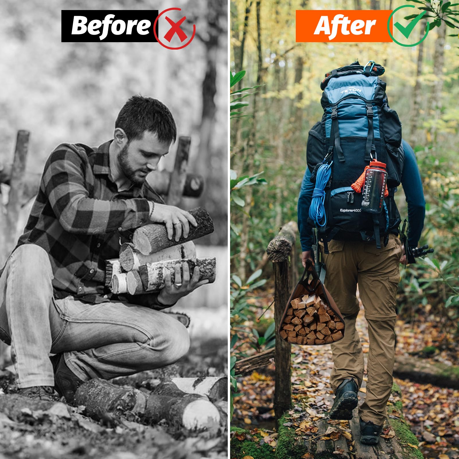 Fireplace Log Carrier Tote Bag