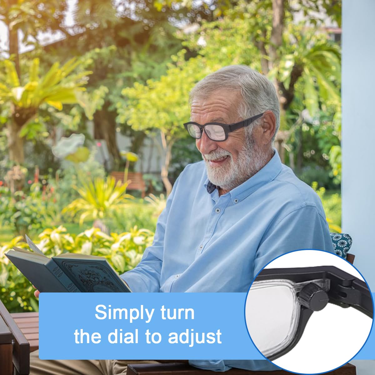 ADJUSTABLE FOCUS GLASSES NEAR AND FAR SIGHT