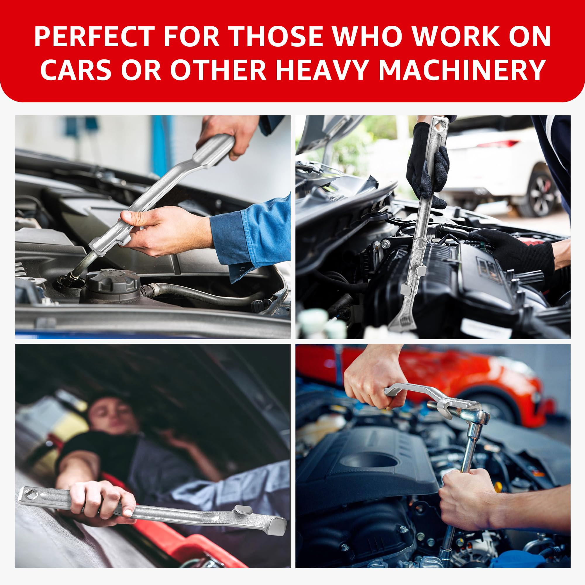 Universal Wrench Extender Tool Bar and Conversion Adapter