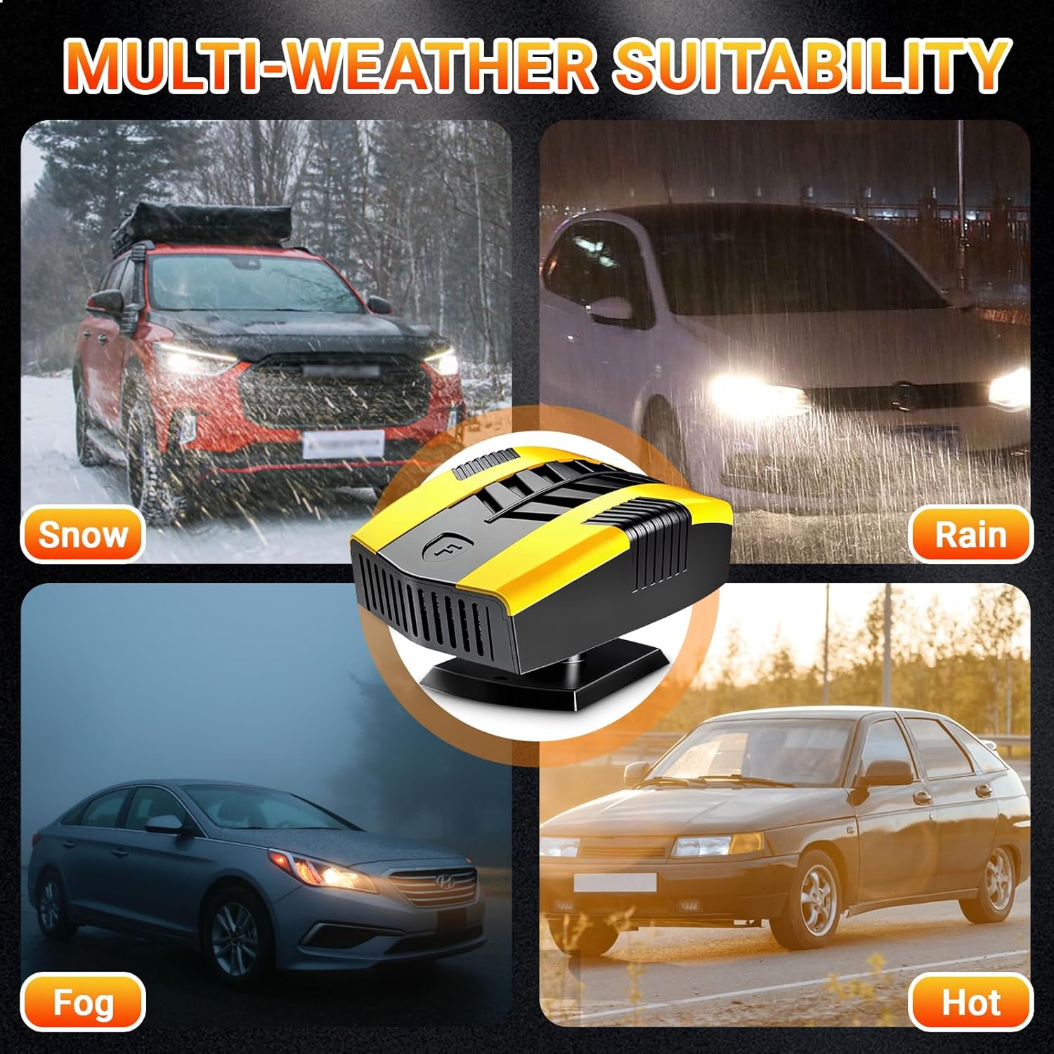 12V Portable Car Heater for 2 in 1 Heating & Cooling Defroster