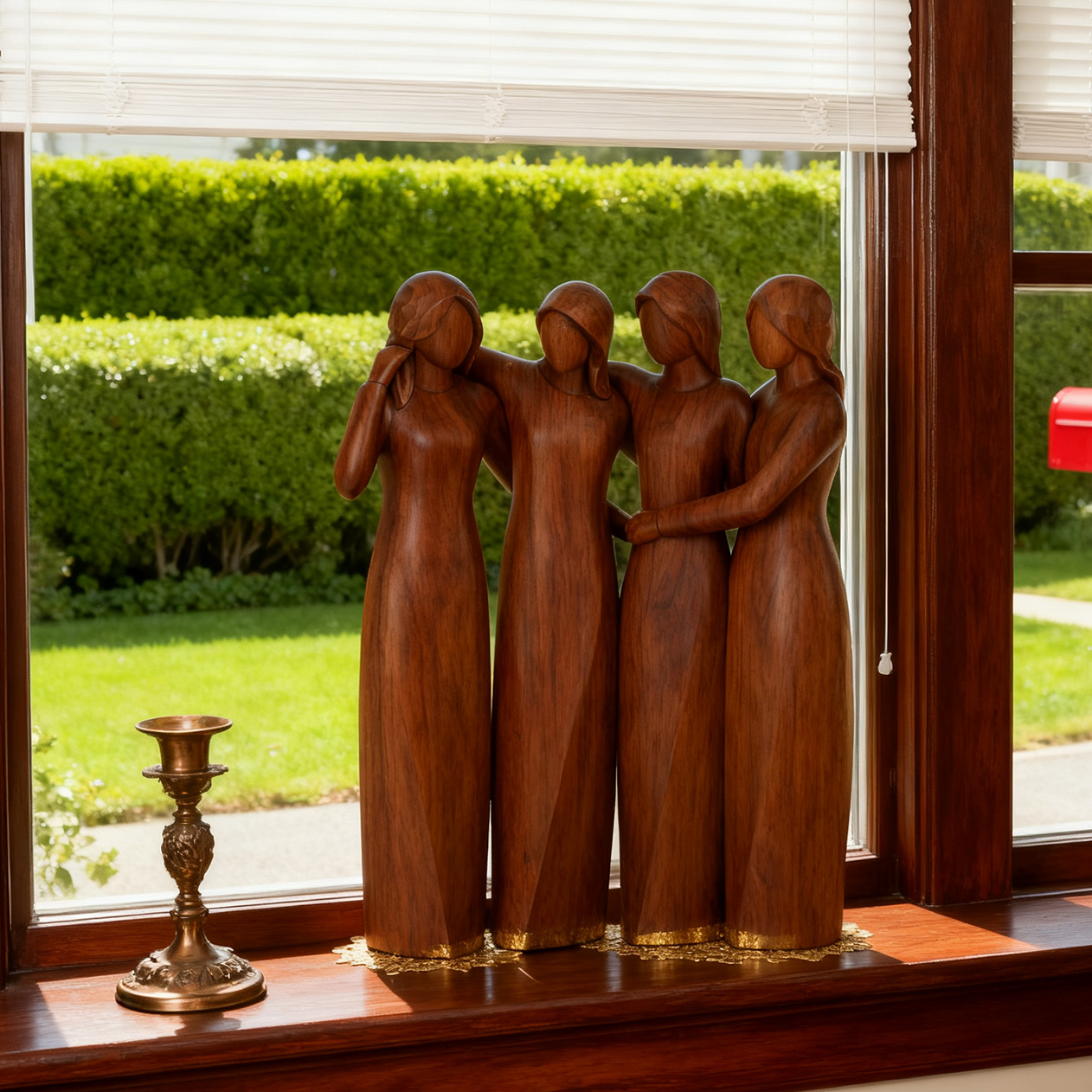 💖🔥LAST DAY 49 % OFF👩🏻‍🤝‍👩🏻Sisters by My Side, Celebrates Friendships Three Sisters Wooden Sculpture