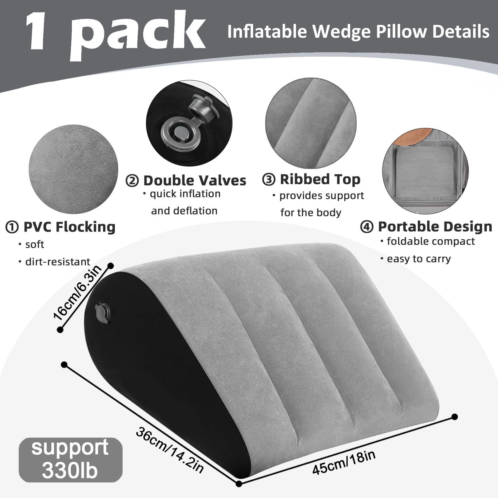 Portable Wedge Pillow Inflatable Cushion