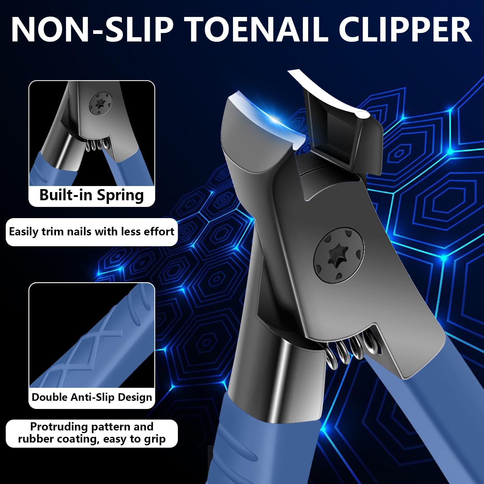 Non-Slip Long Handle Nail Clippers for Thick Nails