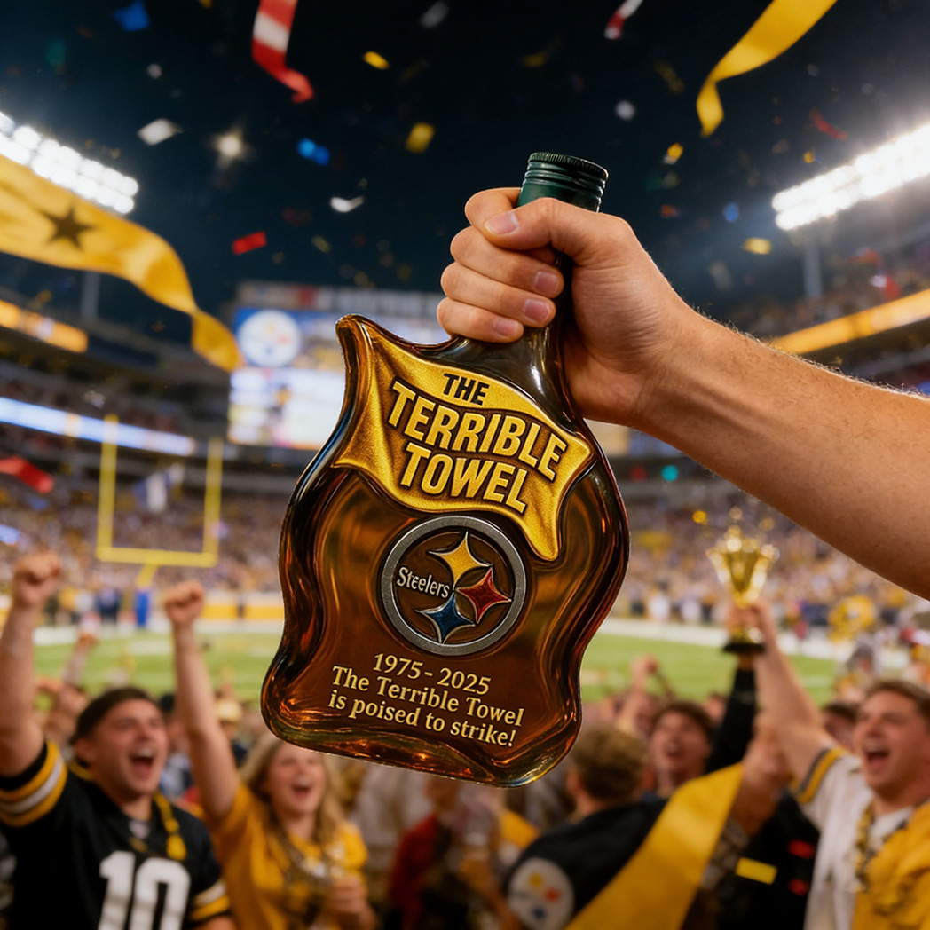 The Terrible Towel 1975–2025 Anniversary Whiskey Bottle