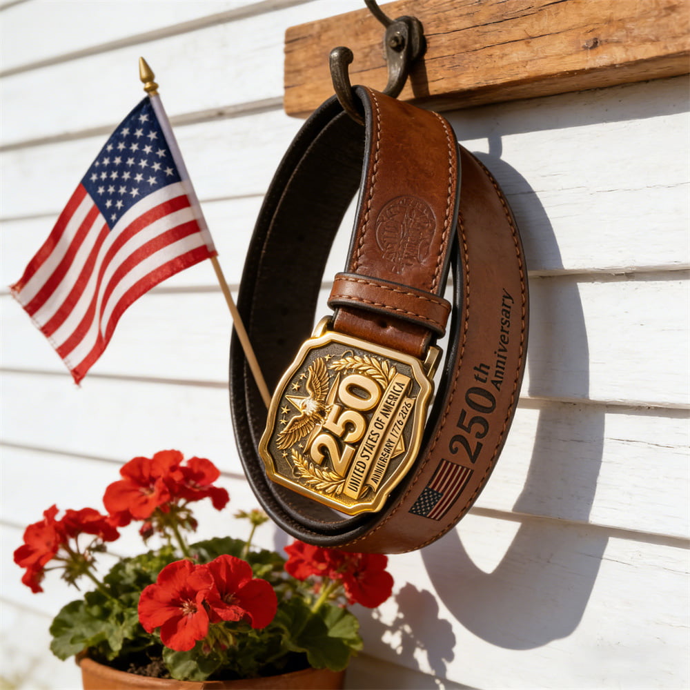 USA 250th Anniversary Commemorative Leather Belt