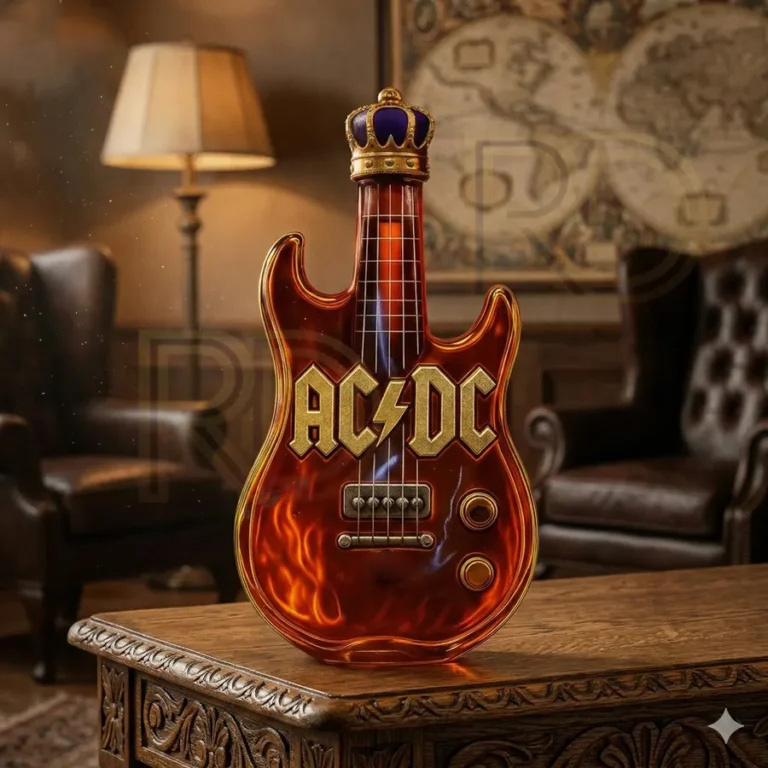 AC/DC Rock Guitar Whiskey Bottle