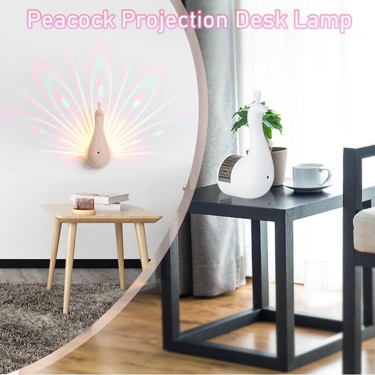 Peacock Projection Desk Lamp
