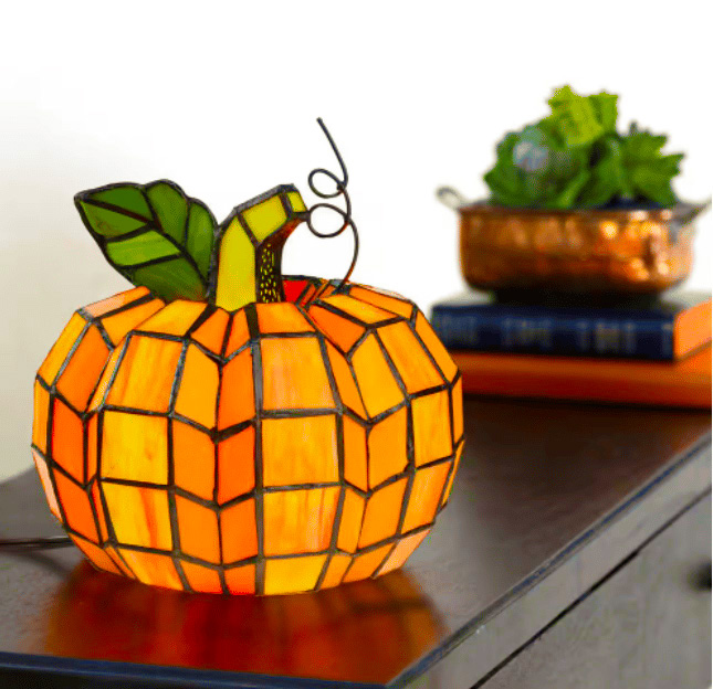 🎃Orange Indoor Patch the Pumpkin Stained Accent Lamp