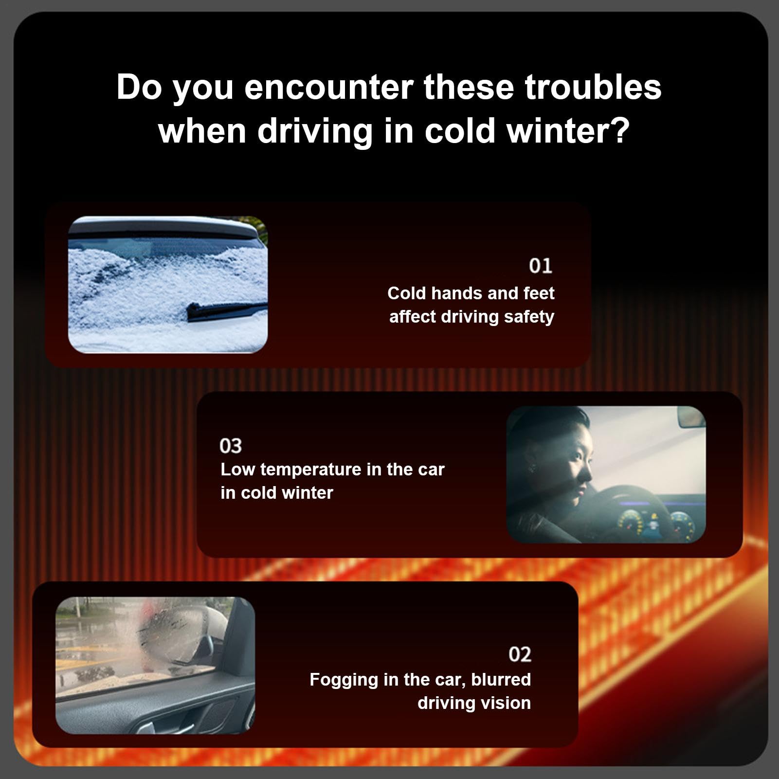 150W Portable Car Heaters for  Car Defogger and Defroster