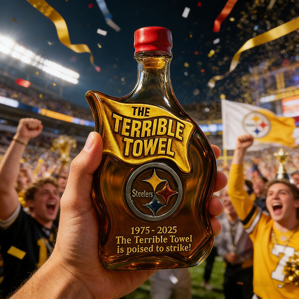 The Terrible Towel 1975–2025 Anniversary Whiskey Bottle