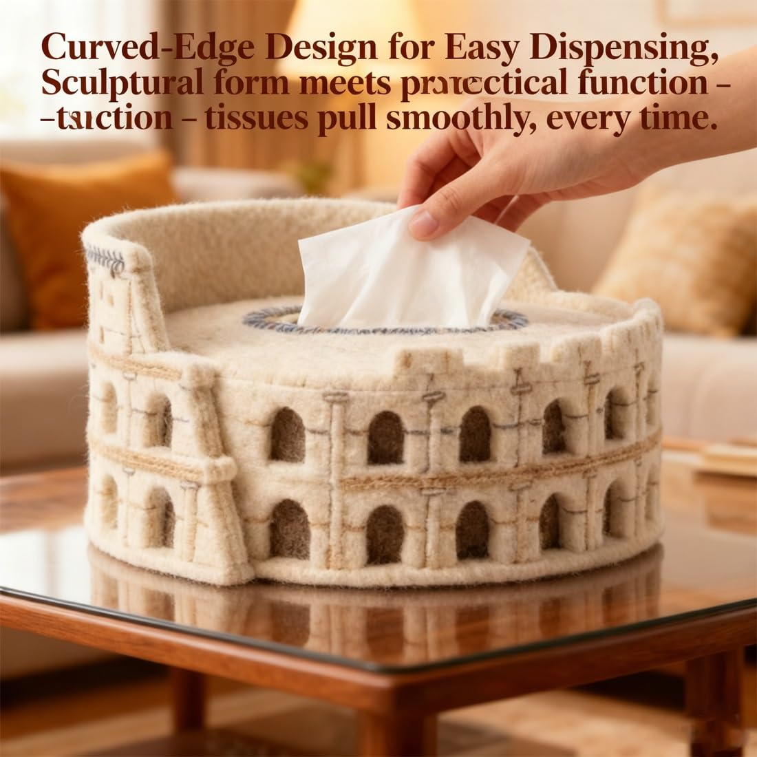 Felt Colosseum Tissue Box