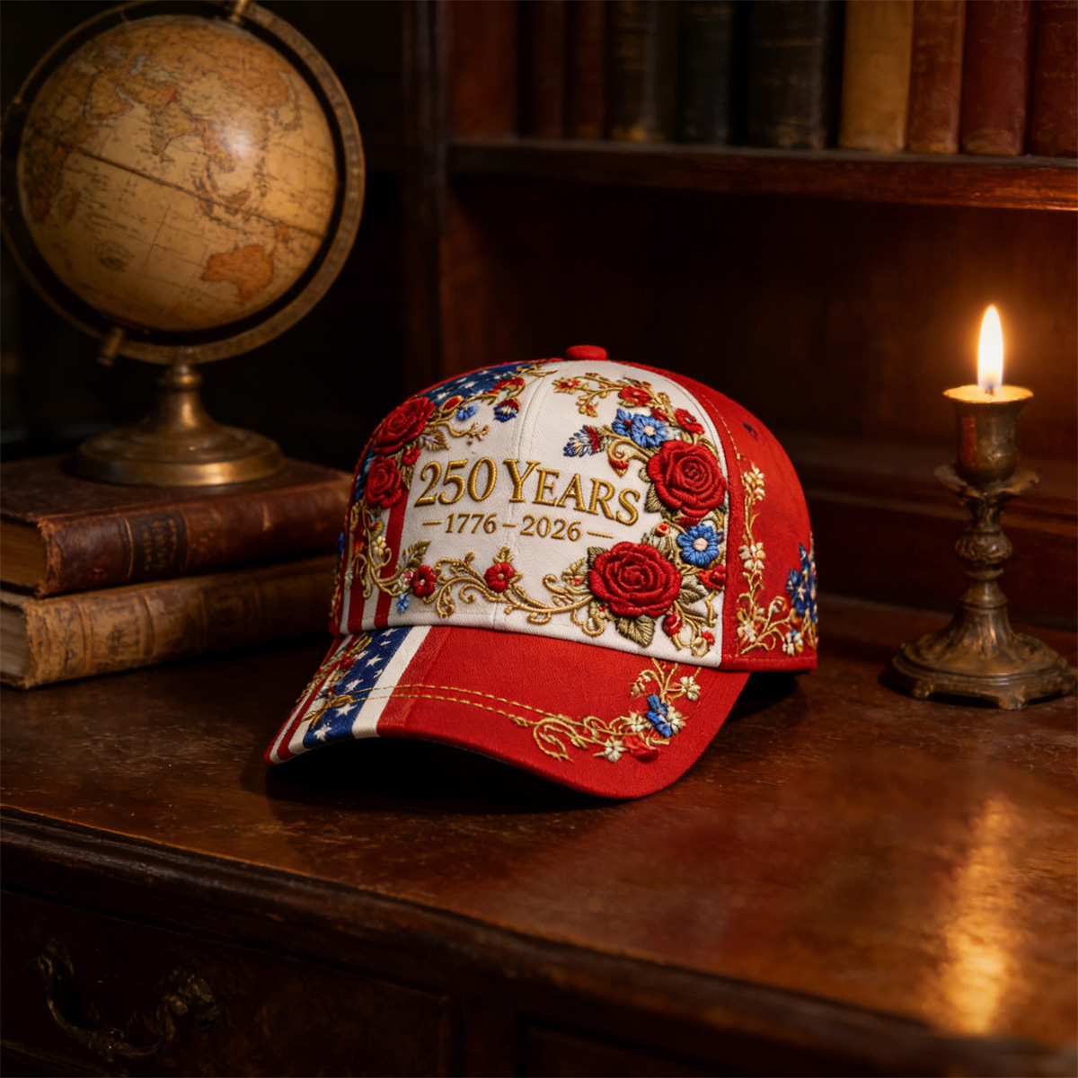 USA 250th Anniversary Embroidered Baseball Cap