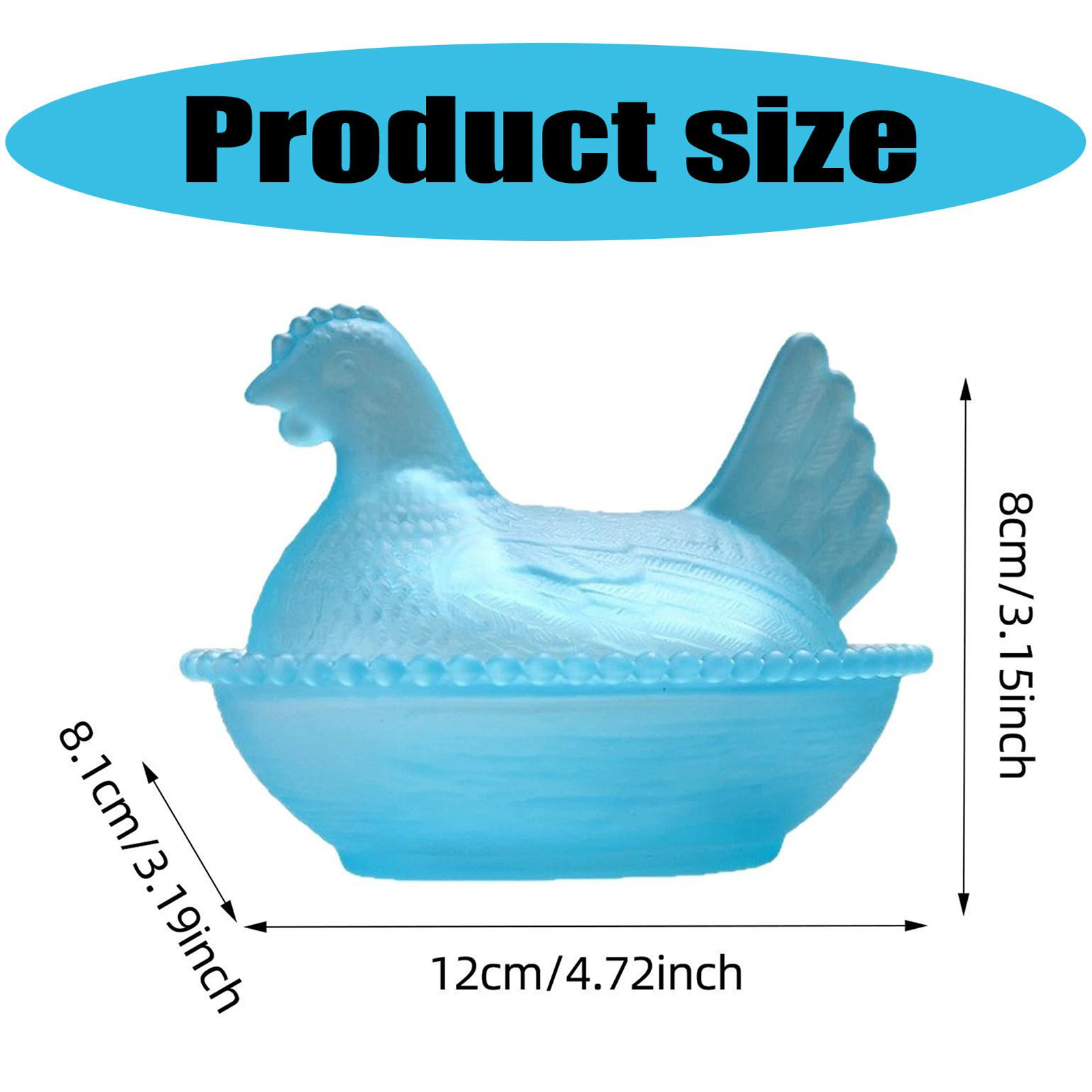 Vintage Pedestal Chicken Shaped Candy Crystal Bowl