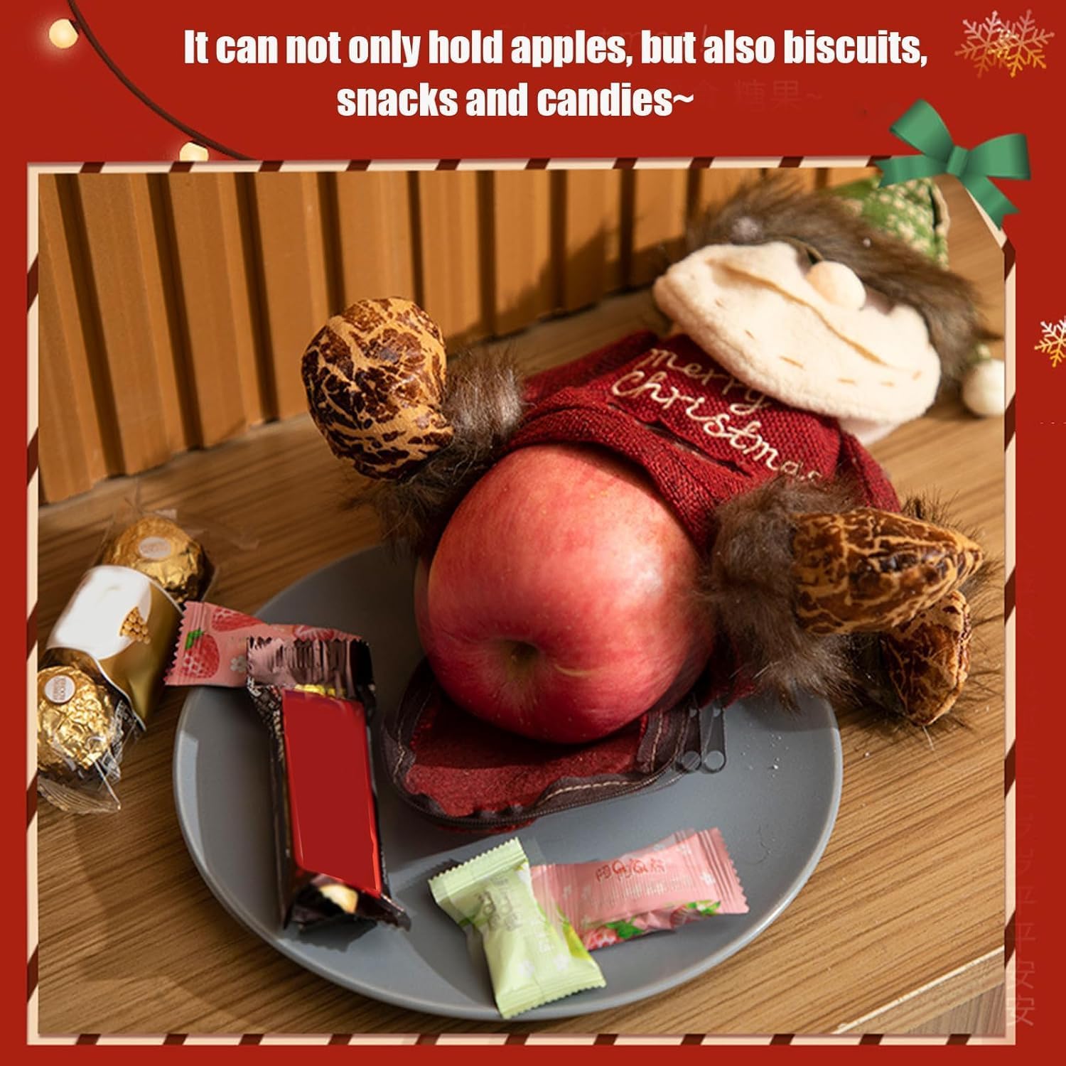 3pcs Christmas Gift Bags Zipper Design