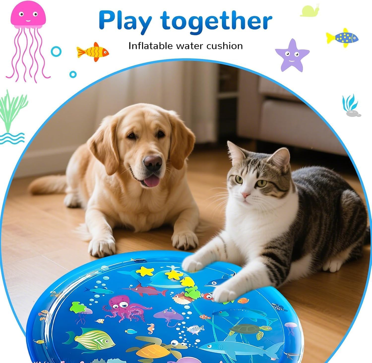2025 New Thickened Summer Pets Cooling Water Sensory Play Mat for Cats Dog