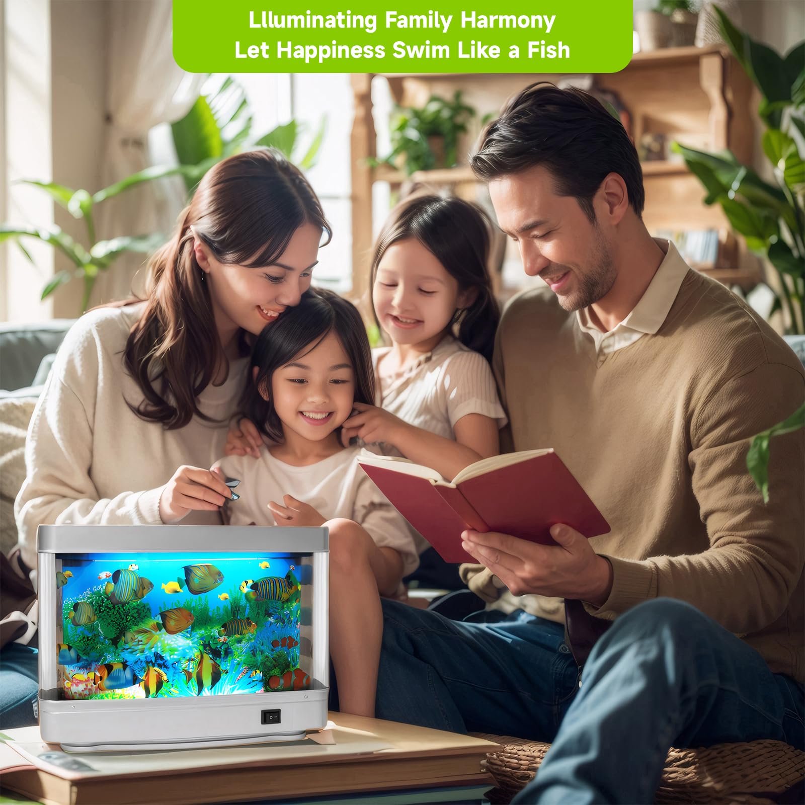 Artificial Fish Aquarium - Virtual Ocean Moving Fish Night Light