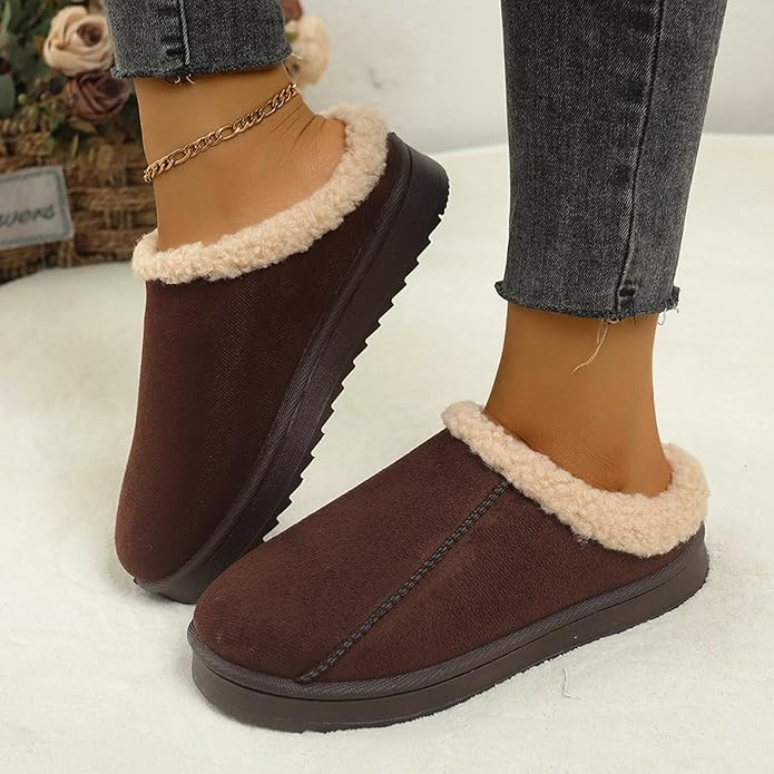Women's Non-Slip, Warm Winter Wool Slippers