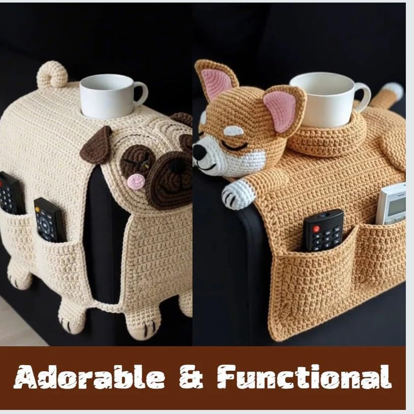 Crochet Cat Sofa Arm Organizer