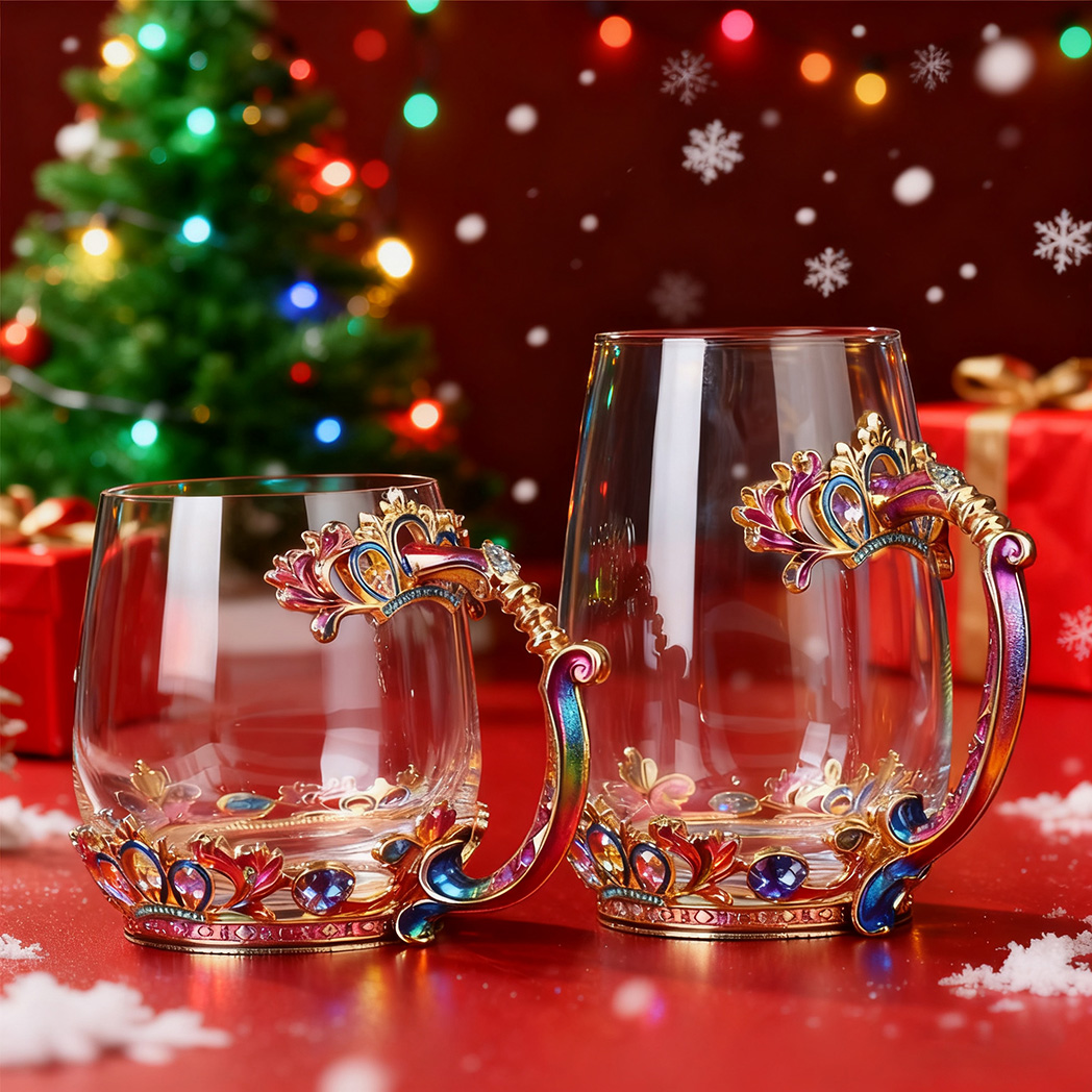 [Copy]Flower Teacup Transparent Glass Teacup With Spoon and Lid