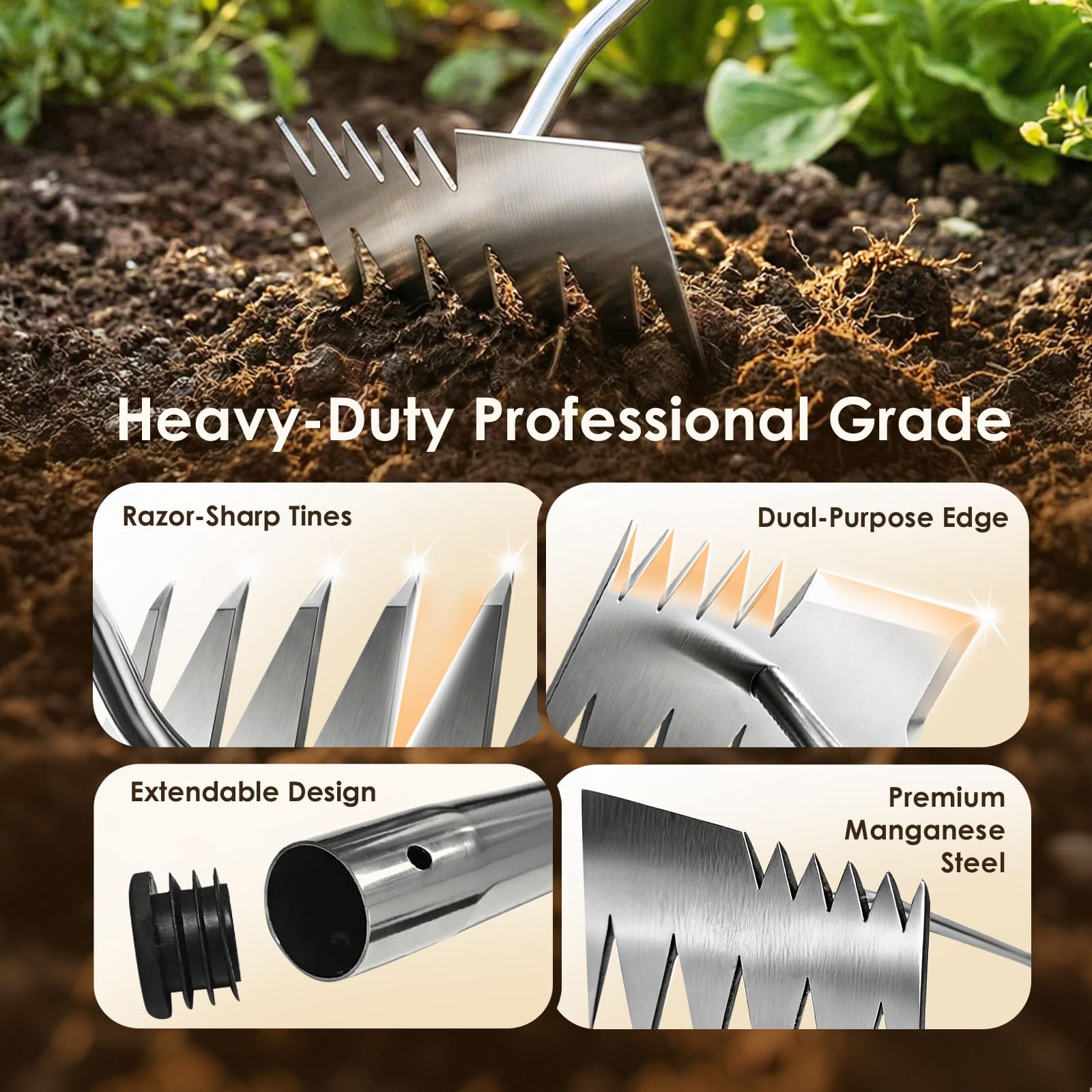 Stainless Steel Dual-Head Weeding Tool