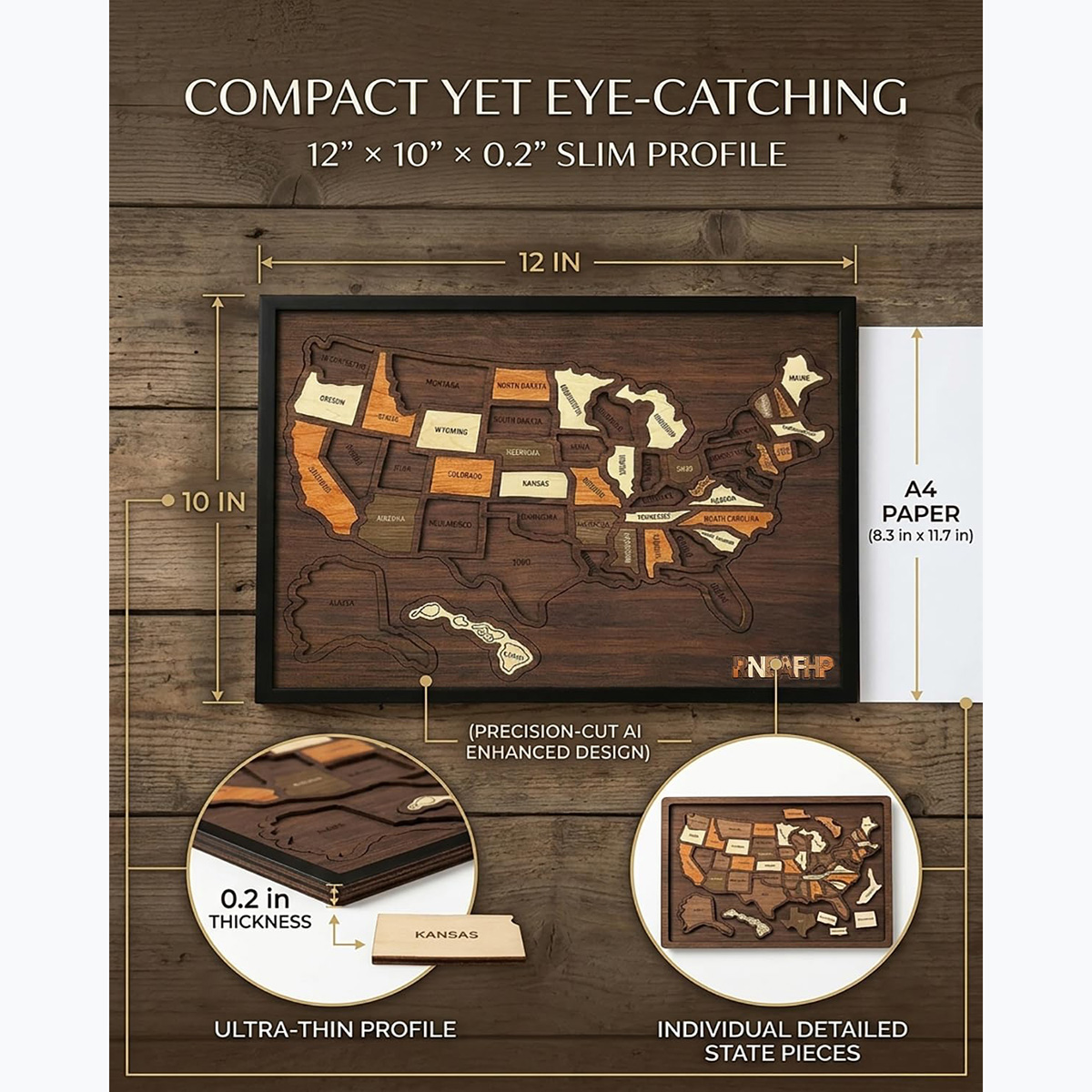 🔥49% OFF - 🧩US Wooden USA Travel Map Puzzle - A Stylish Way to Track Your Journey & Memories