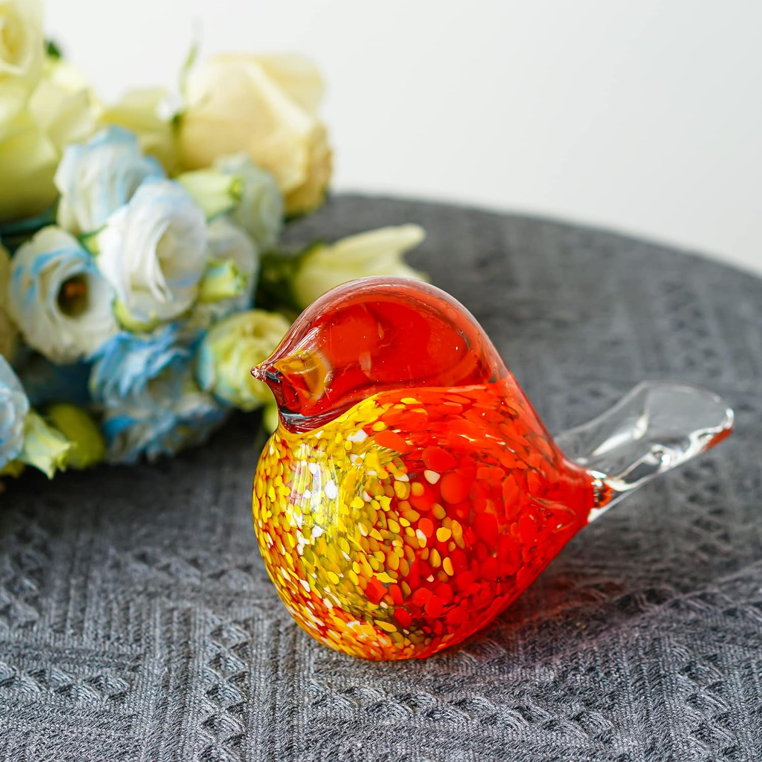 Hand Blown Glass Bird Statue