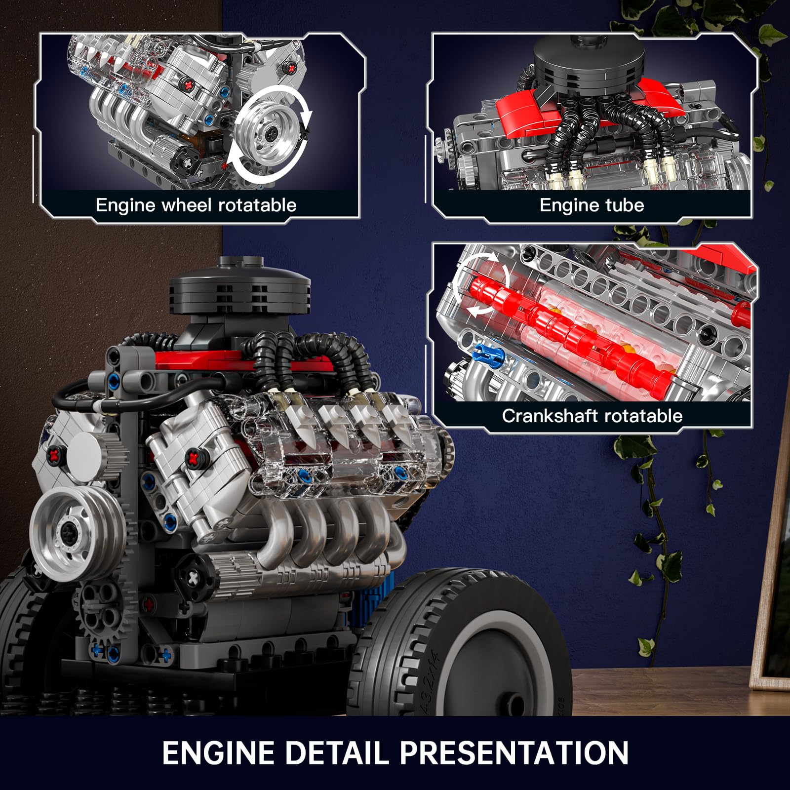 LIMITED EDITION 🚗Teching V8 Car Engine Model Kit