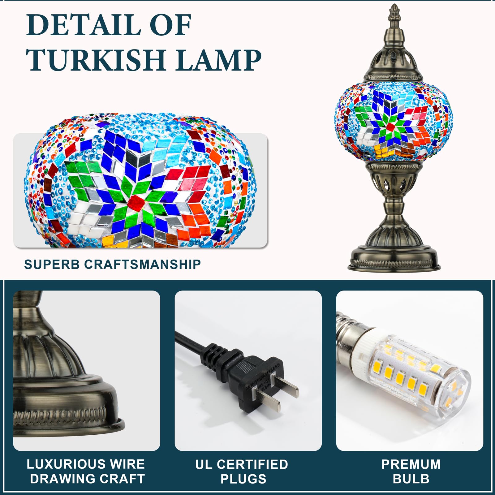 Stained Mosaic Glass Table Lamp