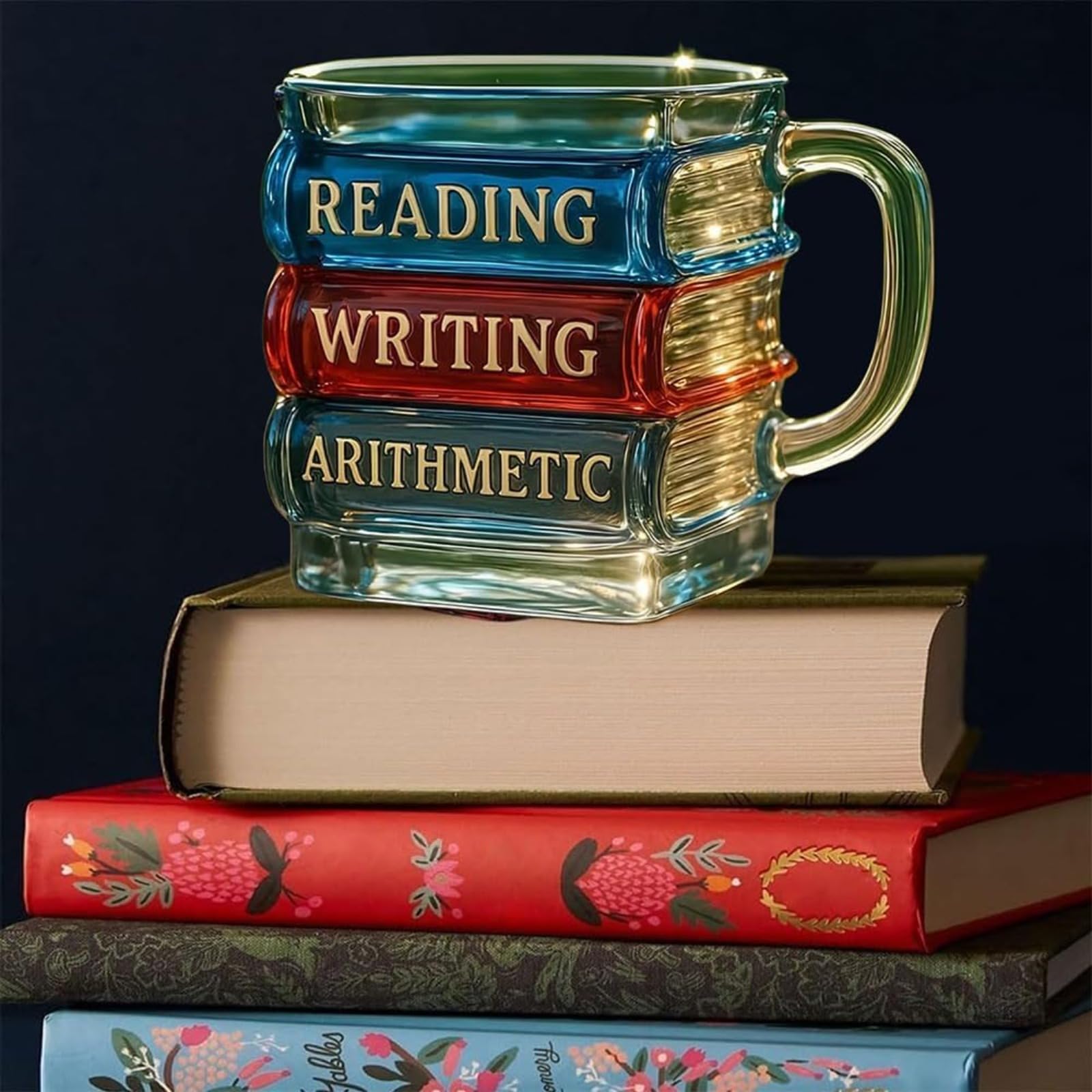 📚Painted Book Mug