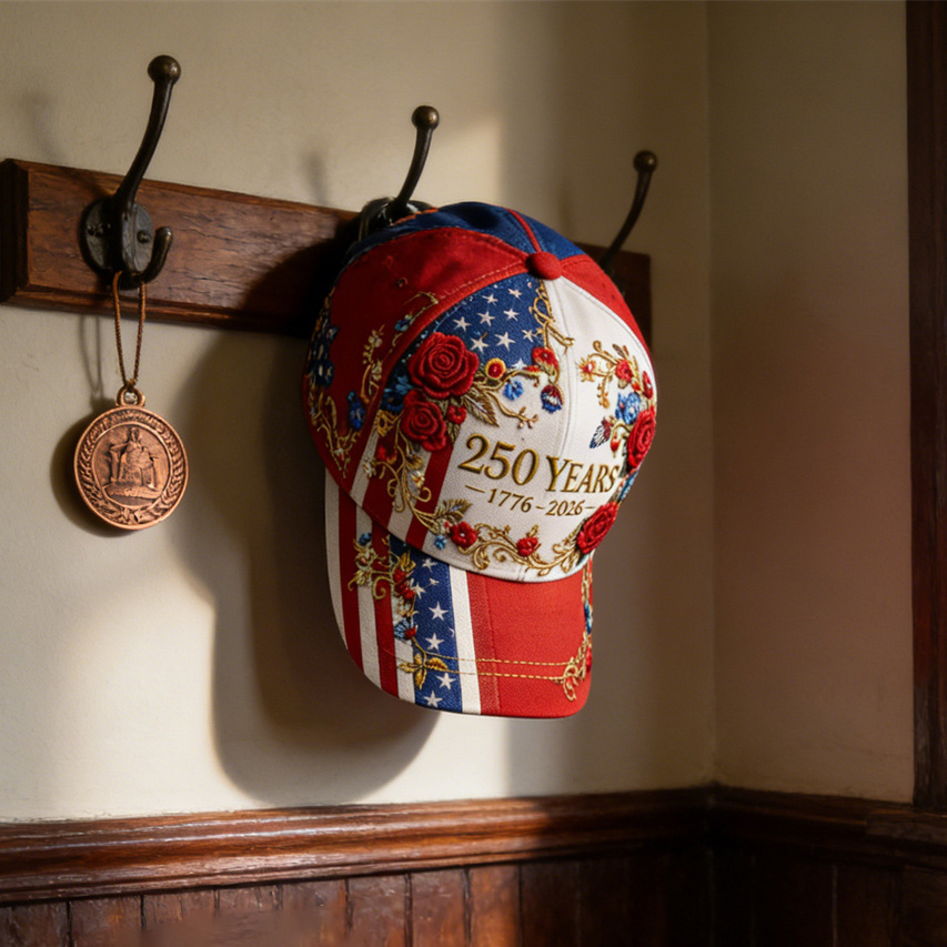 USA 250th Anniversary Embroidered Baseball Cap