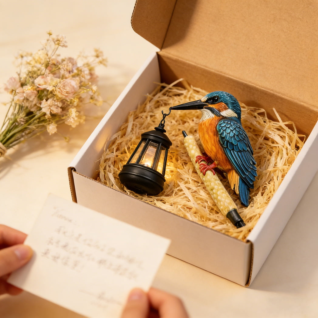 Kingfisher Solar Garden Stake Light with Reed Perch