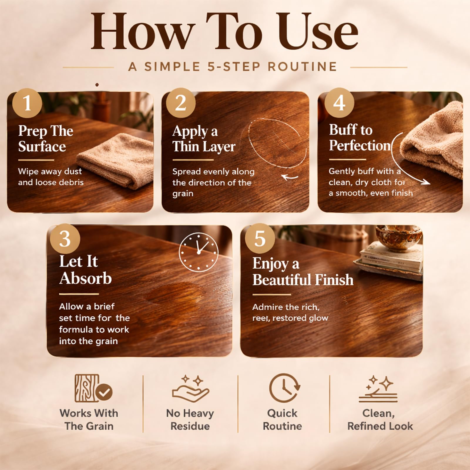 Lence Furniture Balm – Wood Scratch Repair Formula