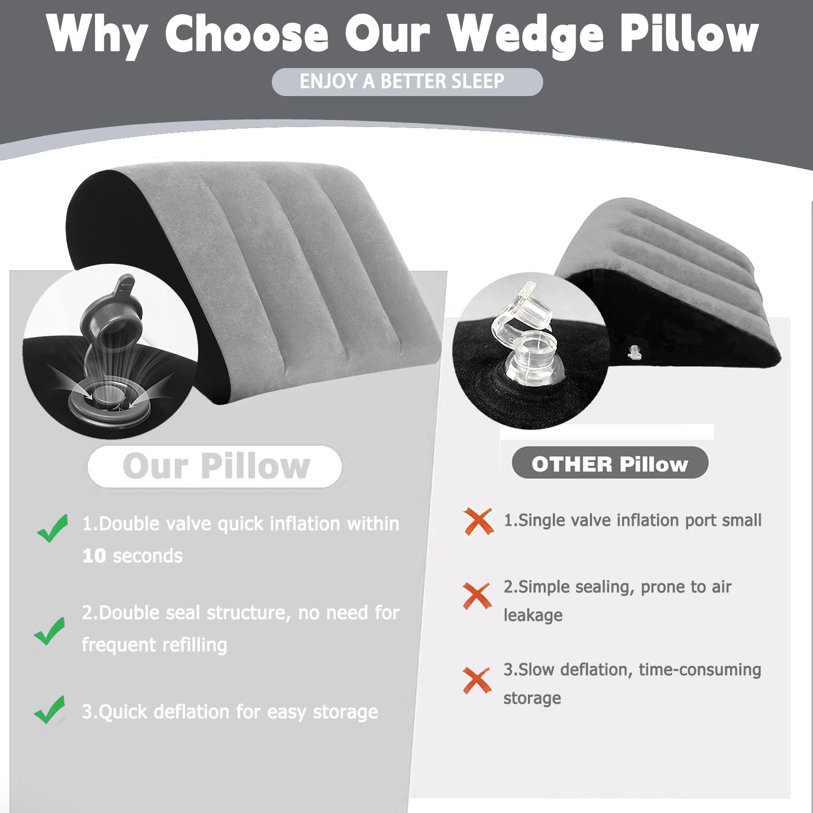 Portable Wedge Pillow Inflatable Cushion