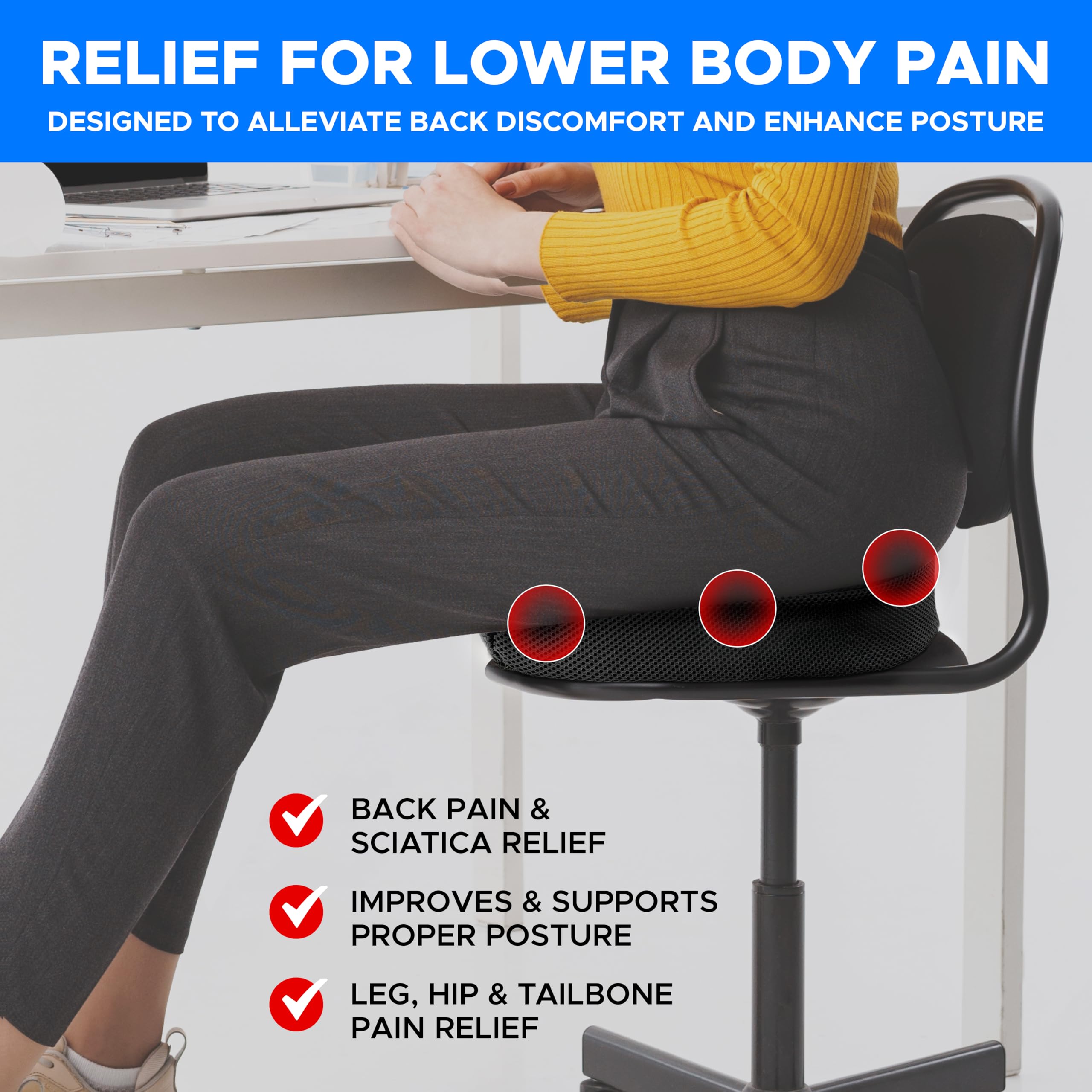 Cooling Gel Enhanced Seat Cushion