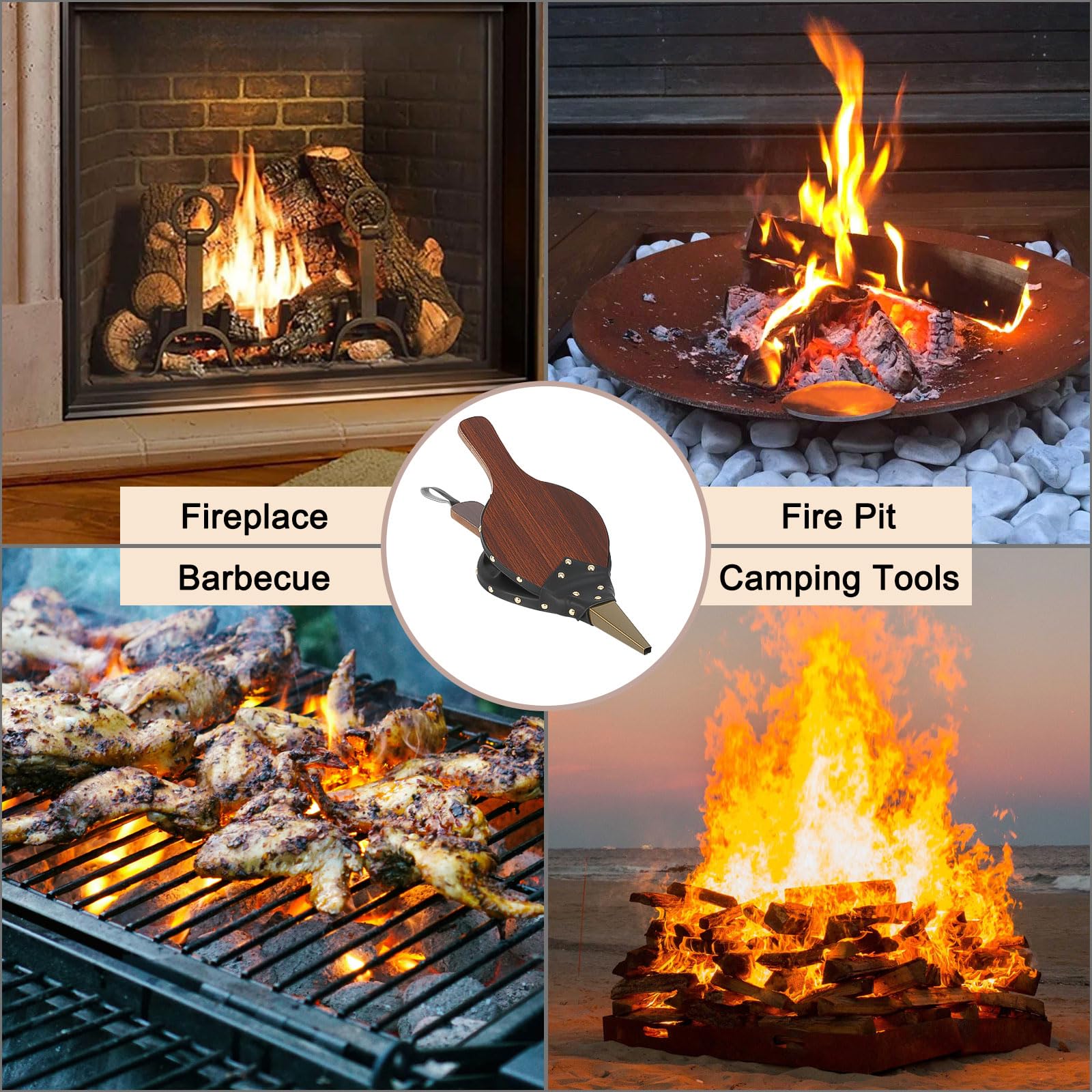 Fireplace Bellows Air Blower Cast Nozzle