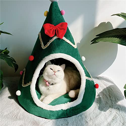 Christmas Tree Cat House Cave Cat Sleeping Bed