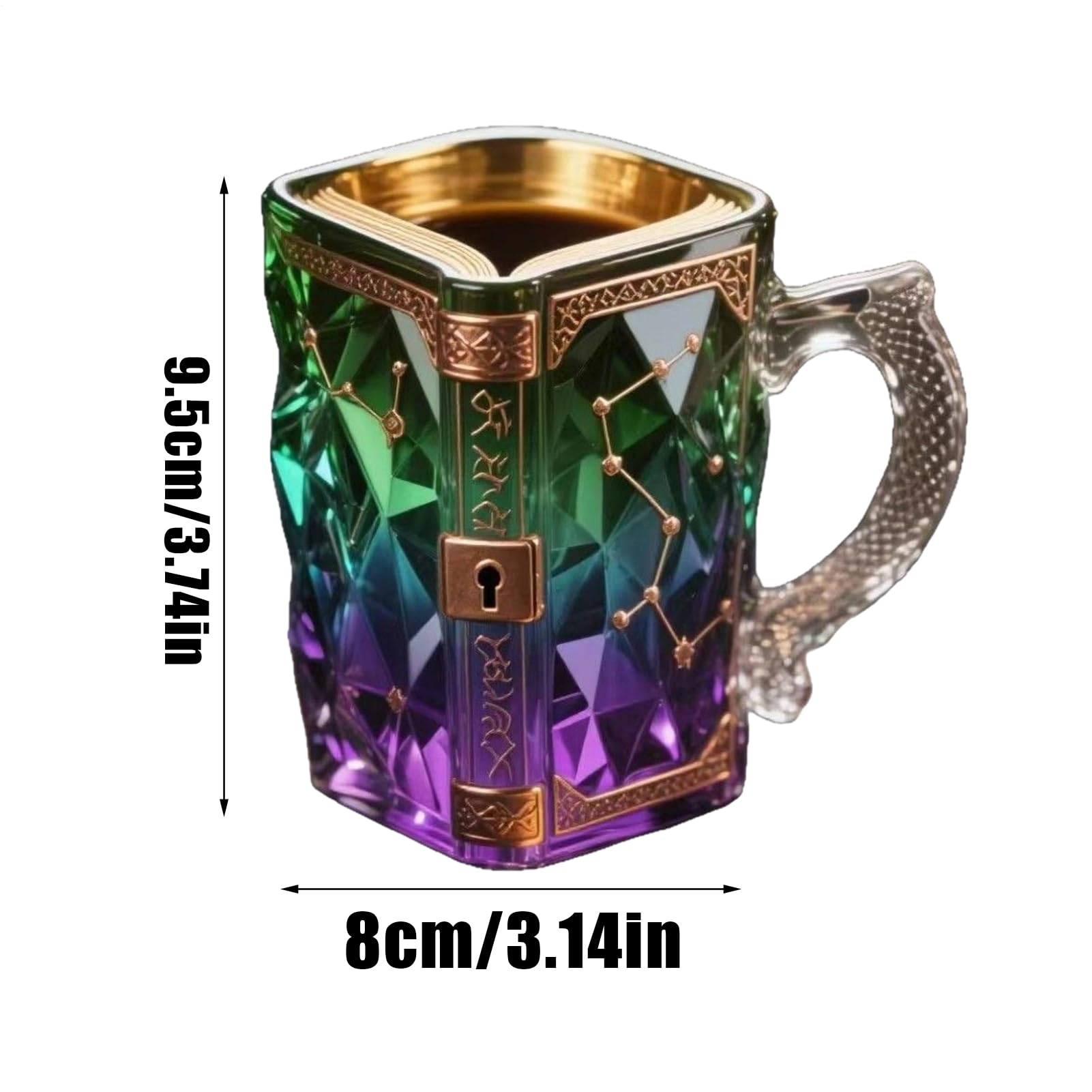 3D Painted Mysterious Book Glass Coffee Mug